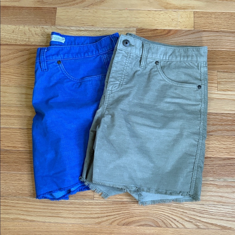 Carve Designs Oahu Blue and Tan Corduroy Shorts